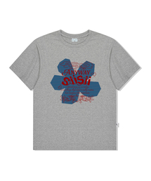 PAGESIISII（ページシシ）の「ノートフラワープリンティング半袖Tシャツグレー（Tシャツ/カットソー）」