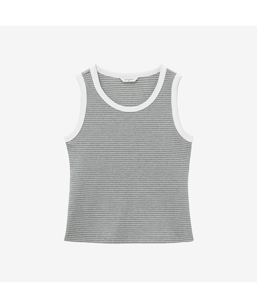 MIND BRIDGE WOMEN（マインドブリッジウーマン）の「[W]ストライプスリーブレスTシャツ - 4カラー（Tシャツ/カットソー・レディース・ブラック/グレー/ブラックミックス・55/66）」の3枚目の写真
