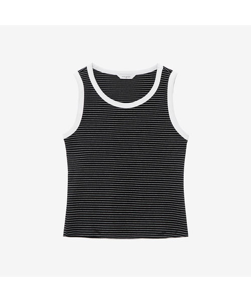MIND BRIDGE WOMEN（マインドブリッジウーマン）の「[W]ストライプスリーブレスTシャツ - 4カラー（Tシャツ/カットソー・レディース・ブラック/グレー/ブラックミックス・55/66）」の2枚目の写真