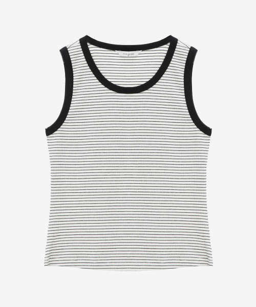 MIND BRIDGE WOMEN（マインドブリッジウーマン）の「[W]ストライプスリーブレスTシャツ - 4カラー（Tシャツ/カットソー・レディース・ブラック/グレー/ブラックミックス・55/66）」の4枚目の写真