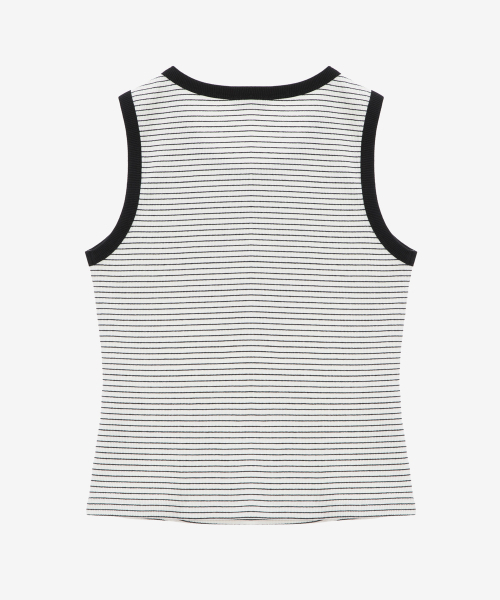 MIND BRIDGE WOMEN（マインドブリッジウーマン）の「[W]ストライプスリーブレスTシャツ - 4カラー（Tシャツ/カットソー・レディース・ブラック/グレー/ブラックミックス・55/66）」の5枚目の写真
