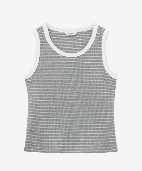 MIND BRIDGE WOMEN（マインドブリッジウーマン）の「[W]ストライプスリーブレスTシャツ - 4カラー（Tシャツ/カットソー・レディース・ブラック/グレー/ブラックミックス・55/66）」の6枚目の写真