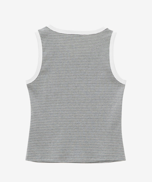 MIND BRIDGE WOMEN（マインドブリッジウーマン）の「[W]ストライプスリーブレスTシャツ - 4カラー（Tシャツ/カットソー・レディース・ブラック/グレー/ブラックミックス・55/66）」の7枚目の写真