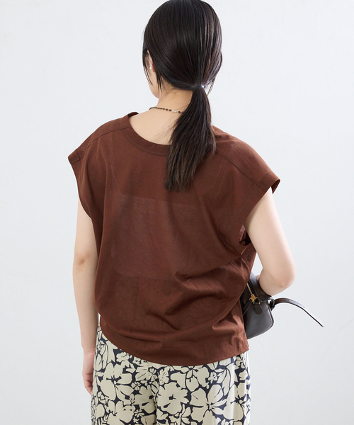 IENA(イエナ)の「シアー2wayノースリーブ(Tシャツ/カットソー・レディース・ブラウン/ブラック・FREE)」の9枚目の写真