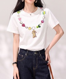 フルーツモチーフプリント半袖Tシャツ