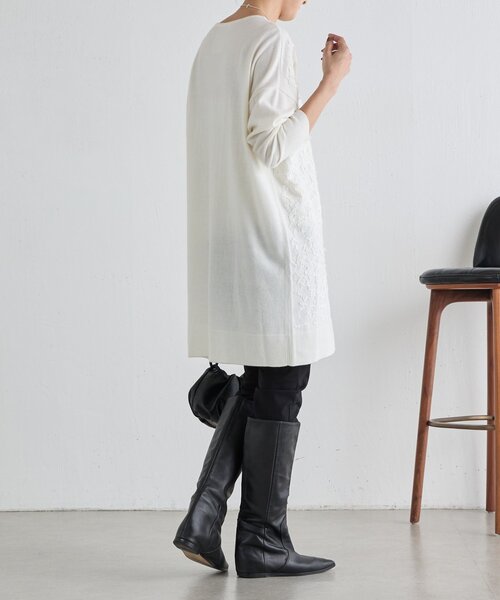 BEARDSLEY(ビアズリー)の「《新色アイボリーZOZO先行販売》星刺繍ニットチュニック(ニット/セーター・レディース・ネイビー/アイボリー・FREE)」の6枚目の写真