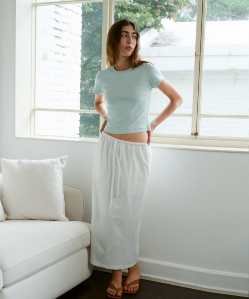 38COMEONCOMMON(38カモンコモン)の「Straight Long Banding Skirts (White)(スカート・レディース・その他・FREE)」の3枚目の写真