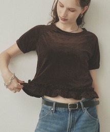 シアーフロッキー裾フリルTシャツ