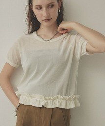 シアーフロッキー裾フリルTシャツ