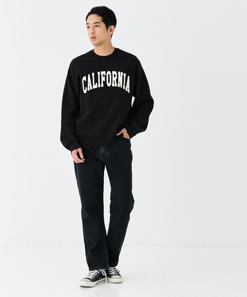 coca(coca)(コカ)の「\保温・洗濯OK/スウェットライクニットプリントトップス(ニット/セーター・メンズ・ライトグレー/ブラック・M/L/XL)」の3枚目の写真