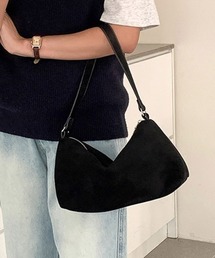 スエード調シンプルショルダーバッグ