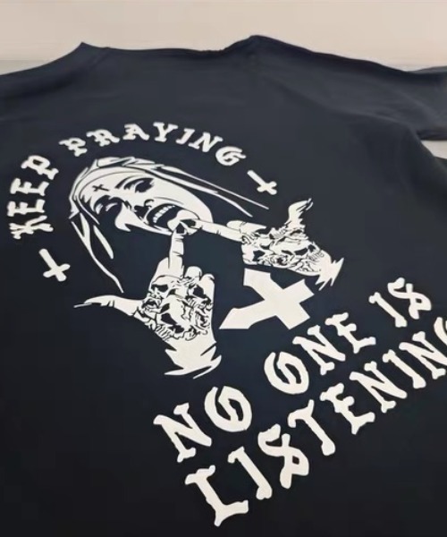 CELENA BEATS(セレナビーツ)の「バックシスターグラフィックワンポイントプリントTシャツ(Tシャツ/カットソー・メンズ・ブラック・M/S/L)」の3枚目の写真