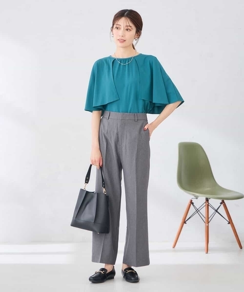 a.v.v(アーヴェヴェ)の「【UVカット/接触冷感】ケープスリーブトップス(Tシャツ/カットソー・レディース・ブラック/グリーン・38/40/36)」の7枚目の写真