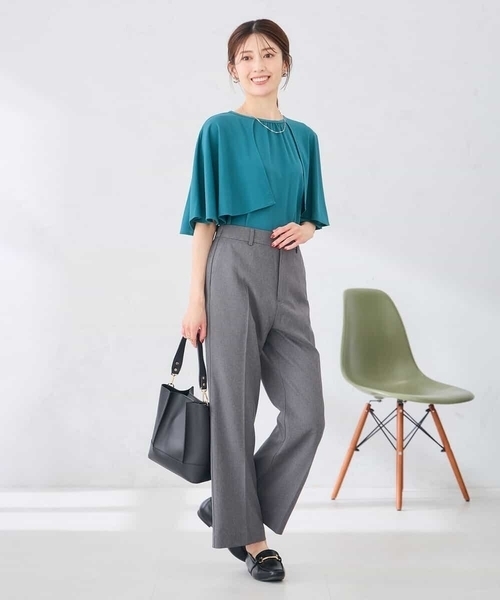 a.v.v(アーヴェヴェ)の「【UVカット/接触冷感】ケープスリーブトップス(Tシャツ/カットソー・レディース・ブラック/グリーン・38/40/36)」の9枚目の写真