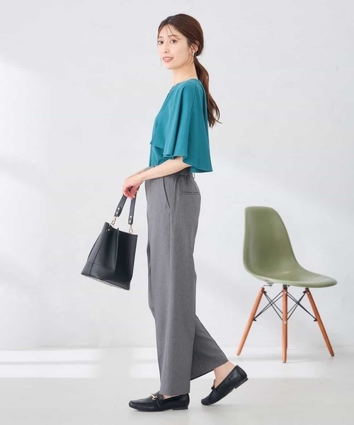 a.v.v(アーヴェヴェ)の「【UVカット/接触冷感】ケープスリーブトップス(Tシャツ/カットソー・レディース・ブラック/グリーン・38/40/36)」の10枚目の写真