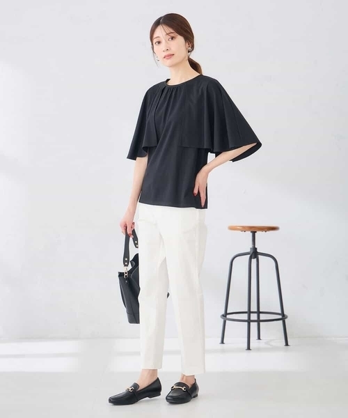 a.v.v(アーヴェヴェ)の「【UVカット/接触冷感】ケープスリーブトップス(Tシャツ/カットソー・レディース・ブラック/グリーン・38/40/36)」の16枚目の写真