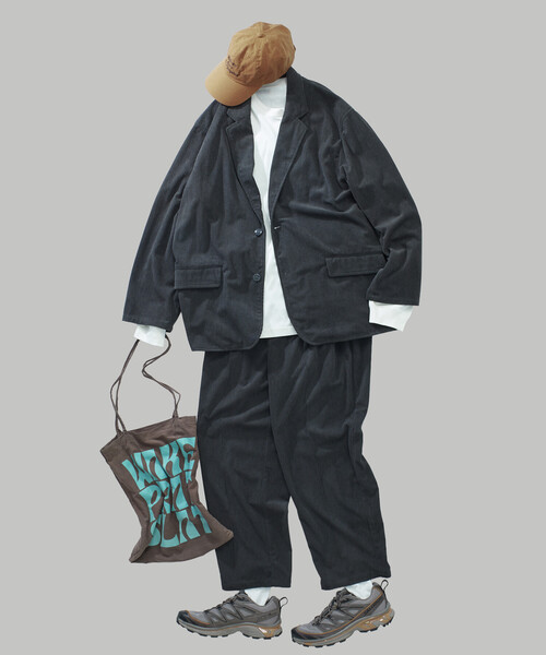 FREAK'S STORE（フリークスストア）の「限定展開 Relax Fit リラックスフィット コーデュロイ セットアップ / テーラードジャケット / ワイドパンツ（テーラードジャケット・メンズ・ベージュ/オリーブ/ブラウン/ブラック/チャコールグレー・SMALL/MEDIUM/LARGE）」の3枚目の写真