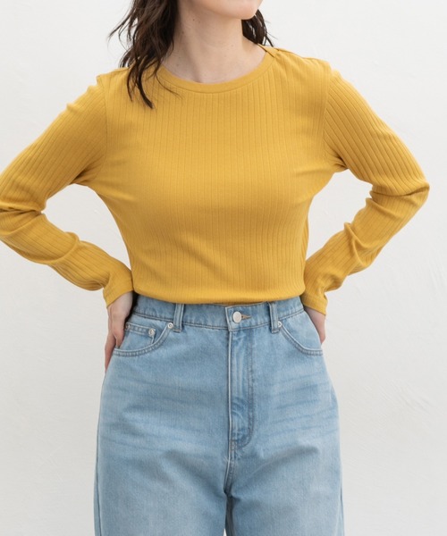 Honeys（ハニーズ）の「ボートネックＴシャツ（Tシャツ/カットソー・レディース・モカ/ピンク系1/ネイビー/オフホワイト/ブラック/ブルー/イエロー・LL/M/S/L）」の20枚目の写真