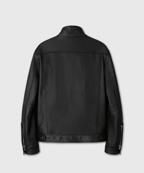 DIVEIN(ダイブイン)の「WASHED LAMBSKIN HIGH NECK LEATHER JACKET (BLACK)(ライダースジャケット・メンズ・その他・1)」の3枚目の写真