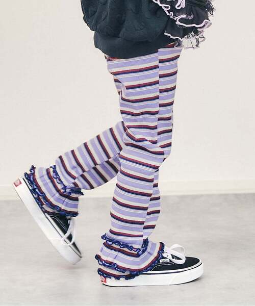 apres les cours（アプレレクール）の「メロウフリルリブレギンス/Look at Me!Pants（その他パンツ・キッズ・アイボリー/ラベンダー/グレー/ブラック/ピンク/サックスブルー・90/80/130/120/110/100）」の5枚目の写真