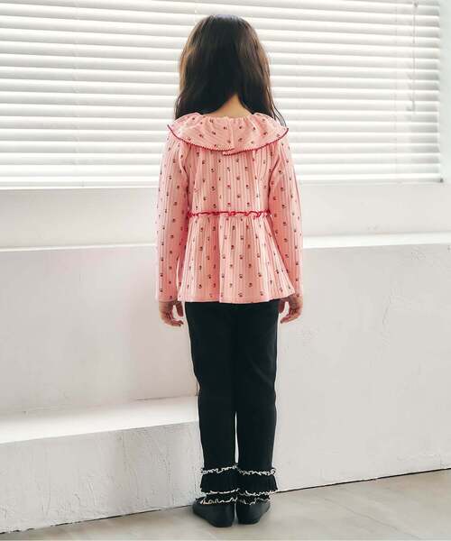 apres les cours（アプレレクール）の「メロウフリルリブレギンス/Look at Me!Pants（その他パンツ・キッズ・アイボリー/ラベンダー/グレー/ブラック/ピンク/サックスブルー・90/80/130/120/110/100）」の8枚目の写真