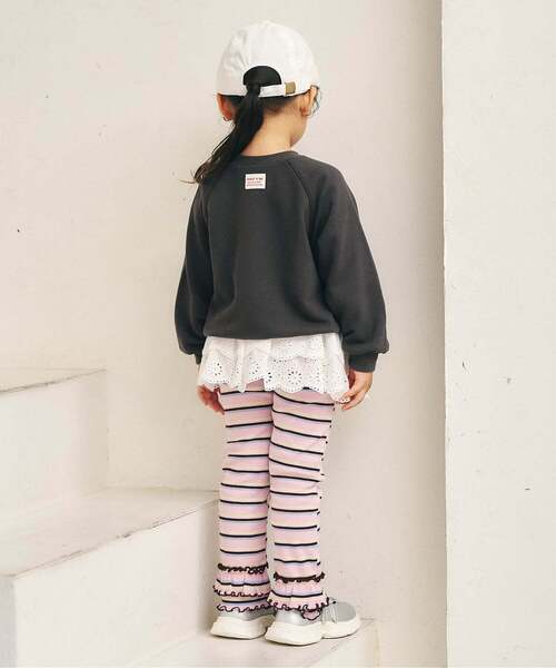 apres les cours（アプレレクール）の「メロウフリルリブレギンス/Look at Me!Pants（その他パンツ・キッズ・アイボリー/ラベンダー/グレー/ブラック/ピンク/サックスブルー・90/80/130/120/110/100）」の19枚目の写真