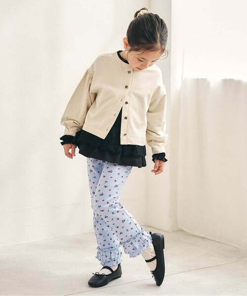 apres les cours（アプレレクール）の「メロウフリルリブレギンス/Look at Me!Pants（その他パンツ・キッズ・アイボリー/ラベンダー/グレー/ブラック/ピンク/サックスブルー・90/80/130/120/110/100）」の20枚目の写真