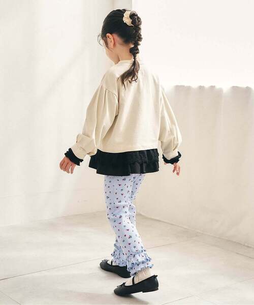 apres les cours（アプレレクール）の「メロウフリルリブレギンス/Look at Me!Pants（その他パンツ・キッズ・アイボリー/ラベンダー/グレー/ブラック/ピンク/サックスブルー・90/80/130/120/110/100）」の21枚目の写真