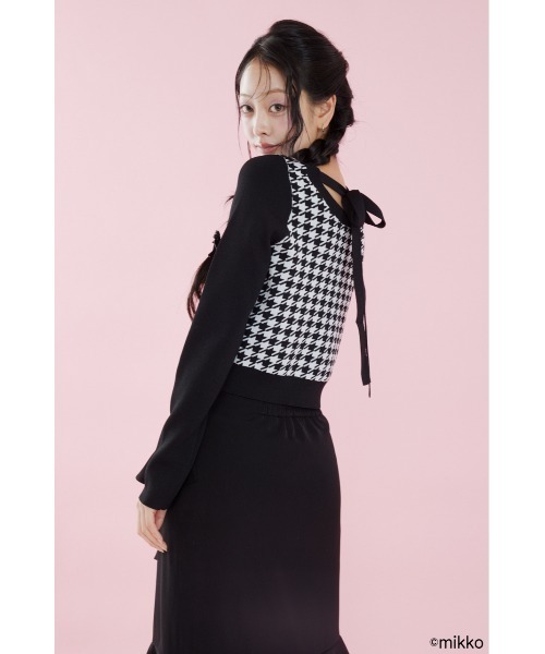 rienda（リエンダ）の「Lil ala modeニットトップス 夏服　秋服（カーディガン/ボレロ・レディース・ブラック/ピンク・FREE）」の5枚目の写真