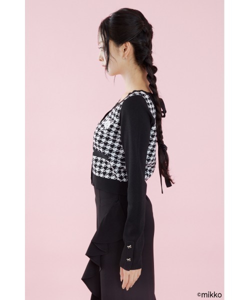 rienda（リエンダ）の「Lil ala modeニットトップス 夏服　秋服（カーディガン/ボレロ・レディース・ブラック/ピンク・FREE）」の7枚目の写真