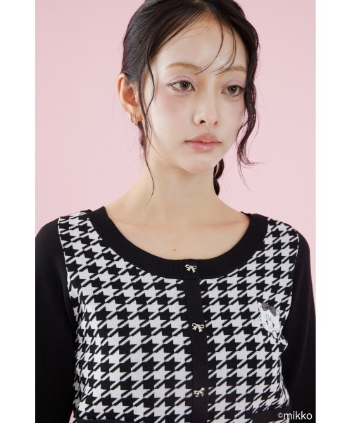 rienda（リエンダ）の「Lil ala modeニットトップス 夏服　秋服（カーディガン/ボレロ・レディース・ブラック/ピンク・FREE）」の9枚目の写真