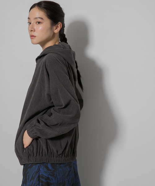 EKAL(エカル)の「SOLOTEX コーデュロイパーカー(パーカー・レディース・グレー系その他/ブラック・ONE)」の3枚目の写真