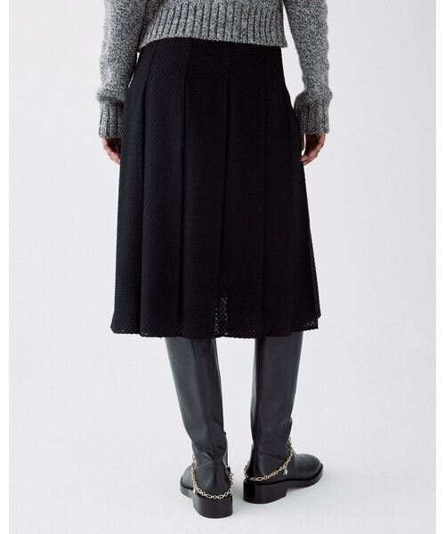 kate spade new york(ケイトスペード ニューヨーク)の「クリップ ドット プリーテッド ミディ スカート(スカート・レディース・ブラック・0/4/2)」の4枚目の写真