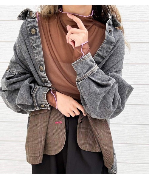 Q（キュー）の「【着回し抜群】バイカラーメロウスキンプルオーバー（その他トップス・レディース・ブラック/ブラウン・MEDIUM）」の22枚目の写真