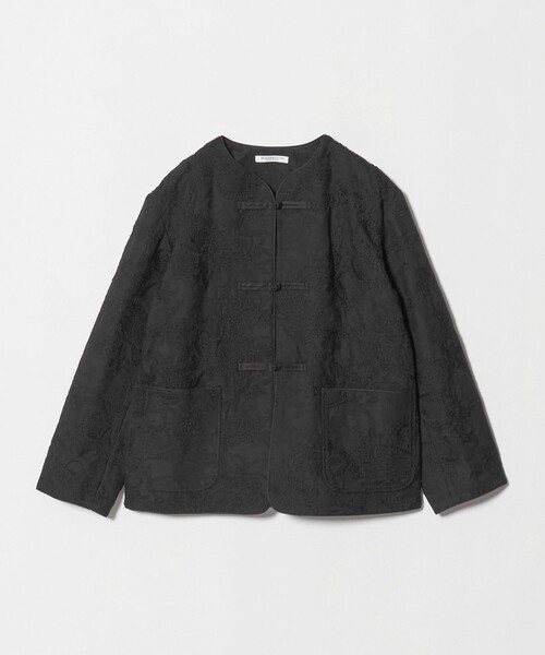 BEAUTY&YOUTH UNITED ARROWS(ビューティーアンドユースユナイテッドアローズ)の「ジャガード ペイズリー エンブロイダリー ジャケット(ノーカラージャケット・レディース・ナチュラル/ブラック・M/S)」の2枚目の写真