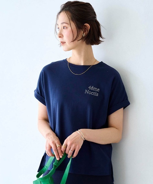 StyleNote(スタイルノート)の「汗ジミが目立ちにくいロゴプリントカットソー(Tシャツ/カットソー・レディース・キャメル/ホワイト/ネイビー/モカ/オフホワイト/チャコール/ブラウン系2/ブラウン系1・S/L/M)」の7枚目の写真