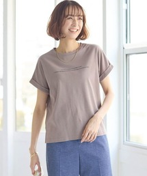 汗ジミが目立ちにくいロゴプリントカットソー