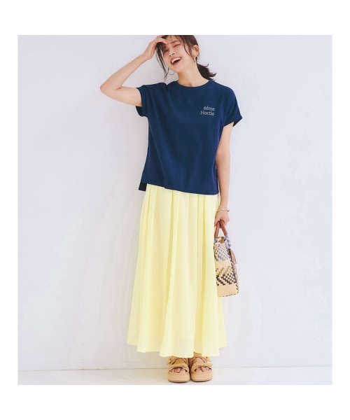 StyleNote(スタイルノート)の「汗ジミが目立ちにくいロゴプリントカットソー(Tシャツ/カットソー・レディース・キャメル/ホワイト/ネイビー/モカ/オフホワイト/チャコール/ブラウン系2/ブラウン系1・S/L/M)」の9枚目の写真
