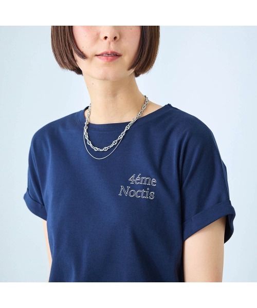 StyleNote(スタイルノート)の「汗ジミが目立ちにくいロゴプリントカットソー(Tシャツ/カットソー・レディース・キャメル/ホワイト/ネイビー/モカ/オフホワイト/チャコール/ブラウン系2/ブラウン系1・S/L/M)」の12枚目の写真