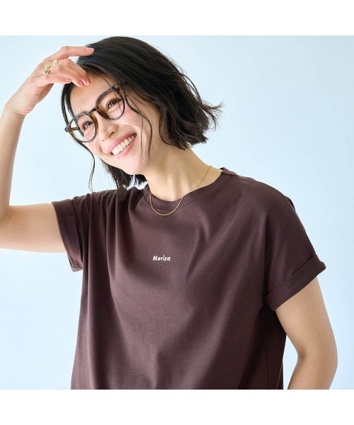 StyleNote(スタイルノート)の「汗ジミが目立ちにくいロゴプリントカットソー(Tシャツ/カットソー・レディース・キャメル/ホワイト/ネイビー/モカ/オフホワイト/チャコール/ブラウン系2/ブラウン系1・S/L/M)」の16枚目の写真