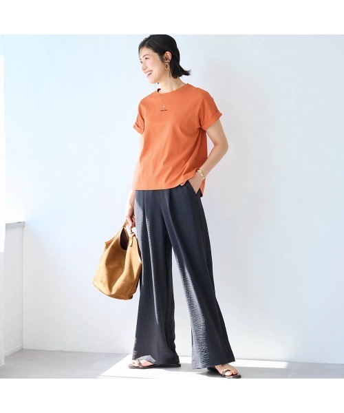 StyleNote(スタイルノート)の「汗ジミが目立ちにくいロゴプリントカットソー(Tシャツ/カットソー・レディース・キャメル/ホワイト/ネイビー/モカ/オフホワイト/チャコール/ブラウン系2/ブラウン系1・S/L/M)」の18枚目の写真