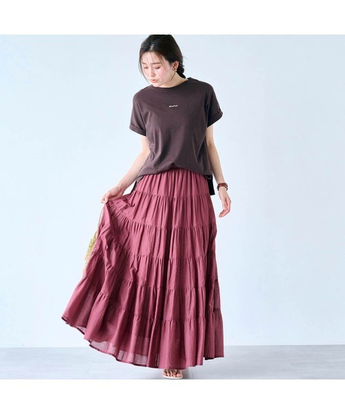 StyleNote(スタイルノート)の「汗ジミが目立ちにくいロゴプリントカットソー(Tシャツ/カットソー・レディース・キャメル/ホワイト/ネイビー/モカ/オフホワイト/チャコール/ブラウン系2/ブラウン系1・S/L/M)」の19枚目の写真