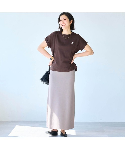 StyleNote(スタイルノート)の「汗ジミが目立ちにくいロゴプリントカットソー(Tシャツ/カットソー・レディース・キャメル/ホワイト/ネイビー/モカ/オフホワイト/チャコール/ブラウン系2/ブラウン系1・S/L/M)」の21枚目の写真