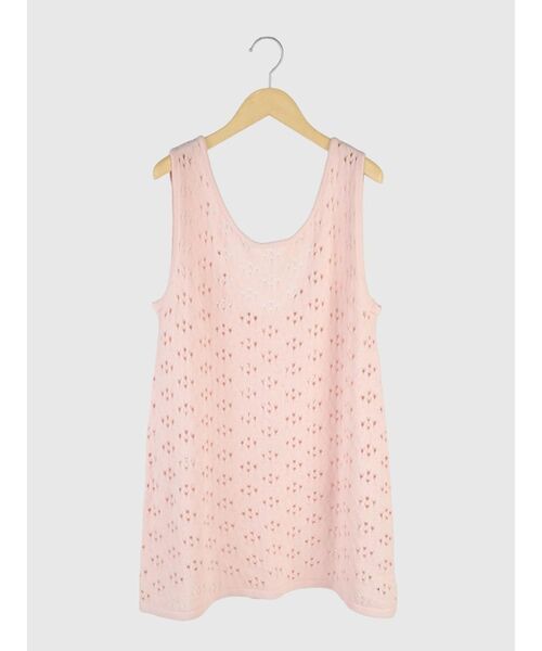 FIKA.(フィーカ)の「Crochet knit tank tunic(ニット/セーター・レディース・ライトピンク/ブラック/ダークブラウン・MEDIUM)」の3枚目の写真