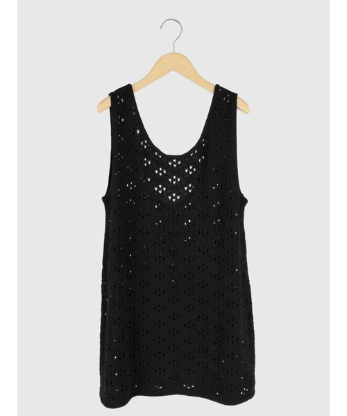 FIKA.(フィーカ)の「Crochet knit tank tunic(ニット/セーター・レディース・ライトピンク/ブラック/ダークブラウン・MEDIUM)」の1枚目の写真