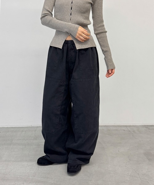 CANAL JEAN(キャナルジーン)の「HARING ピグメントツイルワークパンツ(その他パンツ・レディース・ブラック・ONE SIZE)」の5枚目の写真
