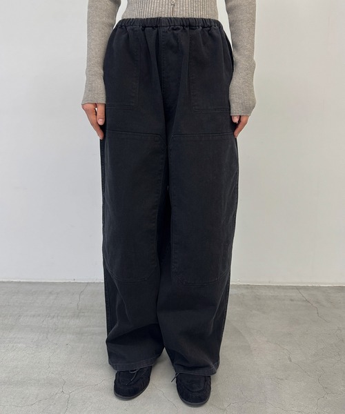 CANAL JEAN(キャナルジーン)の「HARING ピグメントツイルワークパンツ(その他パンツ・レディース・ブラック・ONE SIZE)」の10枚目の写真