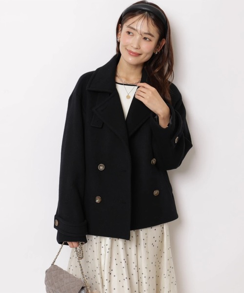 JUSGLITTY(ジャスグリッティー)の「3WAYカラーショートPコート(ダウンジャケット/コート・レディース・ブラック/ライトイエロー/グレイッシュベージュ・2/1)」の2枚目の写真