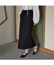 Slim H-Line Long Skirt [Black]