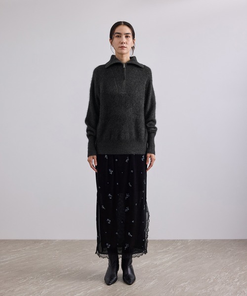 SALON adam et rope'(サロン アダム エ ロペ)の「YAK ハーフジッププルオーバー / セットアップ対応(ニット/セーター・レディース・ブラウン系その他2/チャコールグレー・FREE)」の11枚目の写真